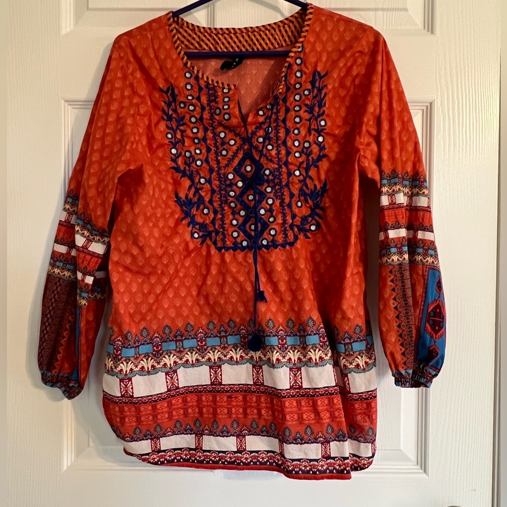 Fusion Orange Indian Shirt Size Medium